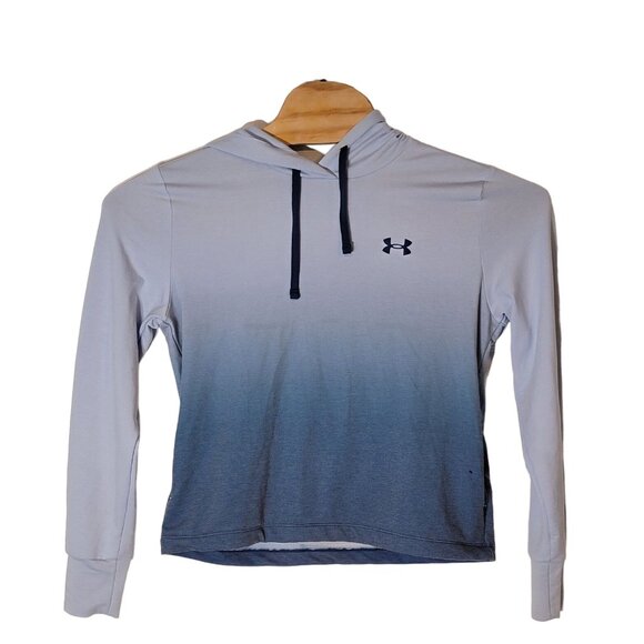 Under Armour Lightweight Hooded Sweatshirt Size Small Blue Drawstring Hoodie‎ - Picture 1 of 4